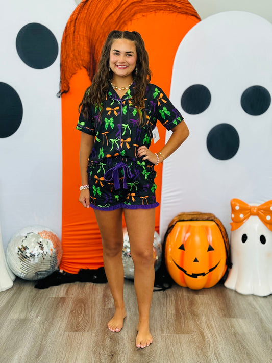 Bow Bewitched Ruffle Pajama Set (Reg. and Plus)