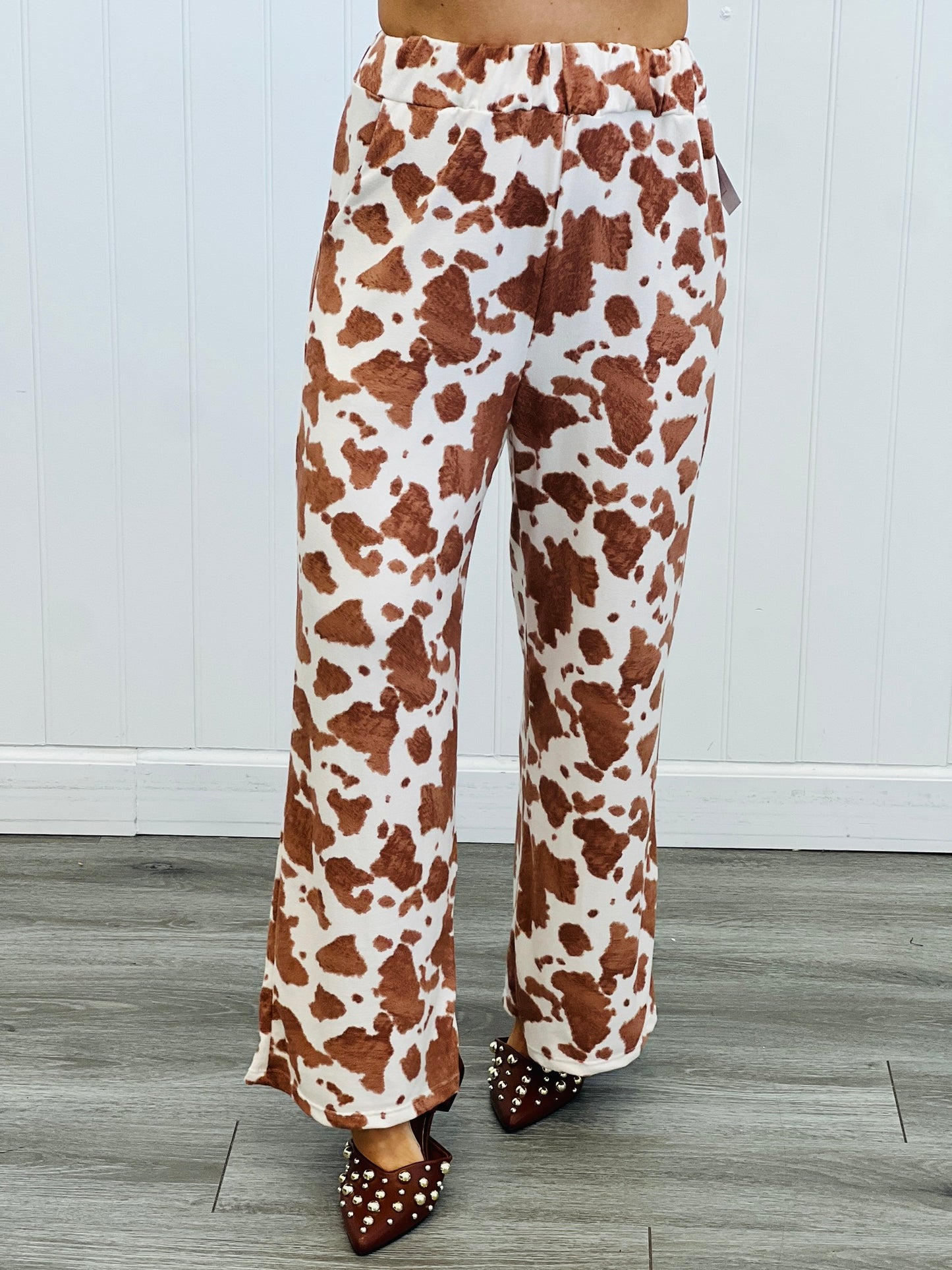 Cozy Cow Print Pants (Reg. and Plus) - 2 Colors