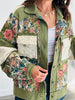 POL Olive/Cream Vintage Floral Jacquard Jacket (Reg)