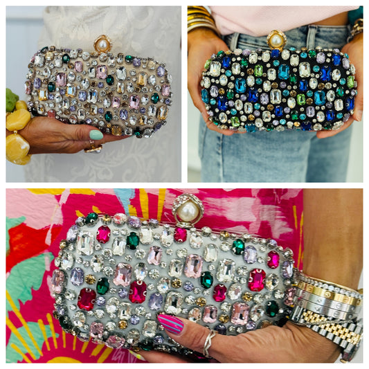 Glitz & Glam Jeweled Clutch (3 colors)