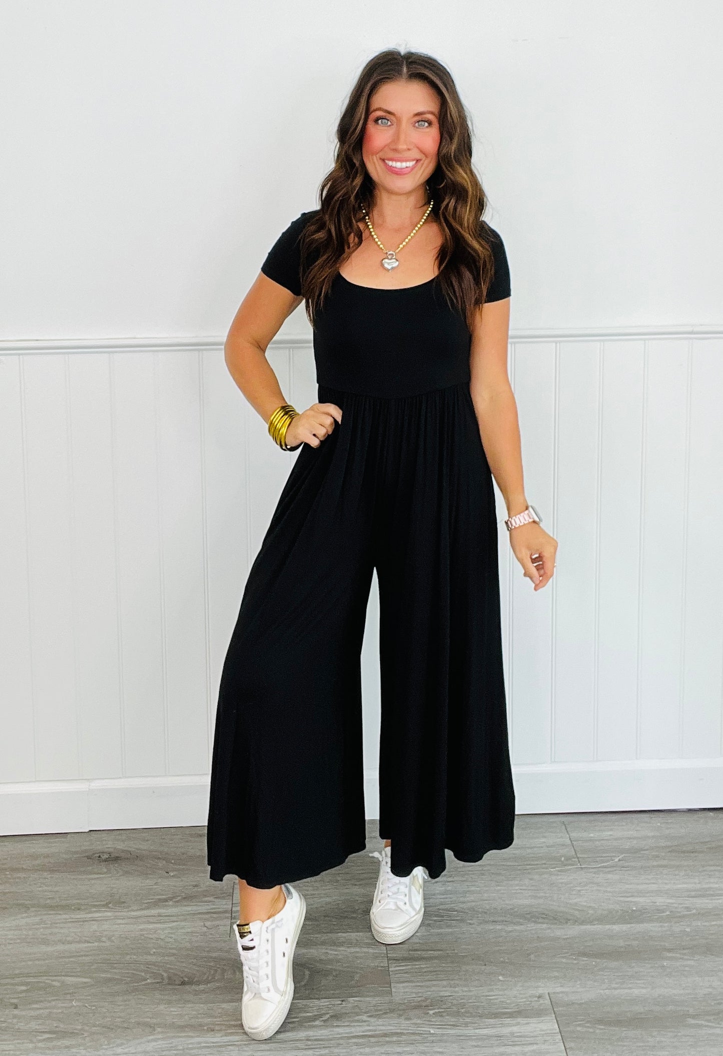 Black Double Layer Jumpsuit (Reg)