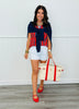 Red/Navy Striped Air Flow Basic Top (Reg.)