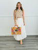 White Eyelet Trim Midi Skirt (Reg.)