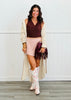 Gold Metal Trim Cowl Neck Top (Reg.)-2 Colors
