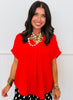 Pullover Back Pleat Collared Blouse (Reg.) - 5 Colors