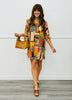 Pineapple Patchwork Button Up Mini Dress (Reg. & Plus)