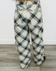Beige Plaid Cotton Barrel Pants (Reg.)