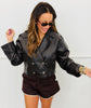 Faux Leather Waist Length Trench Coat (Reg.) - 3 Colors