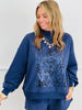 Queen Of Sparkles Navy Card Logo Mock Neck Sweatshirt (Reg. and Plus)