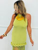 Green Halter Neck Twist Fringe Maxi Dress (Reg.)