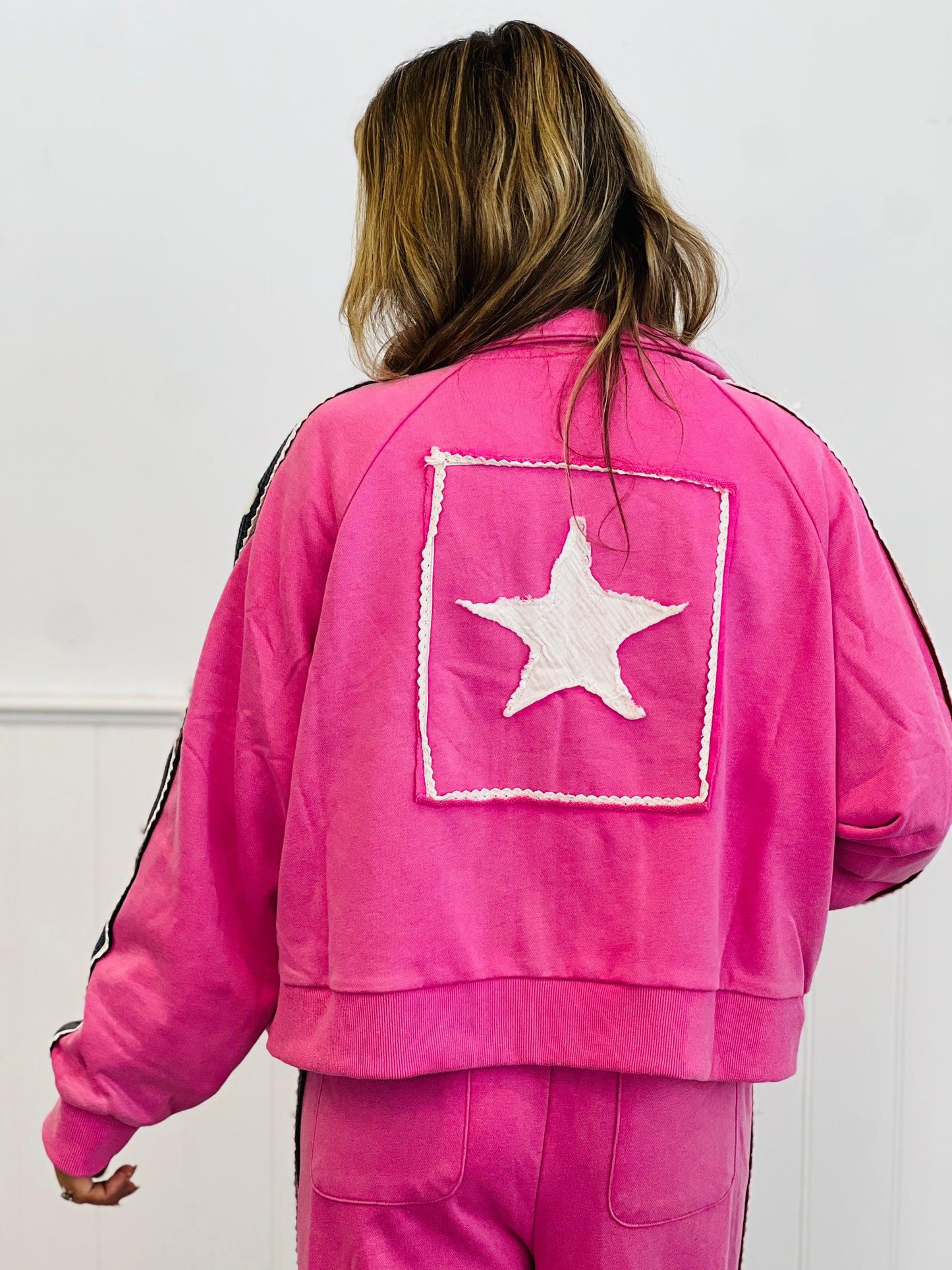 POL Peony Pink Stars & Stripe Sleeves Jacket (Reg.)
