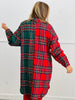 Green/Plaid Flannel Longline Shacket (Reg. and Plus)