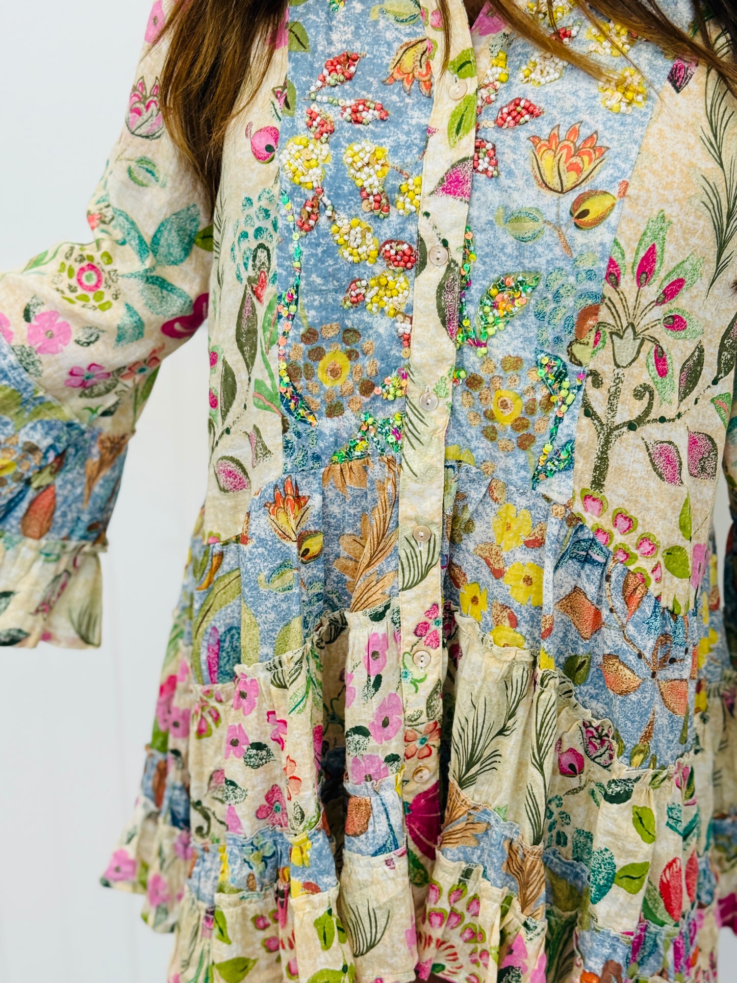 POL Cream Multi Contrast Pattern Mini Dress (Reg.)