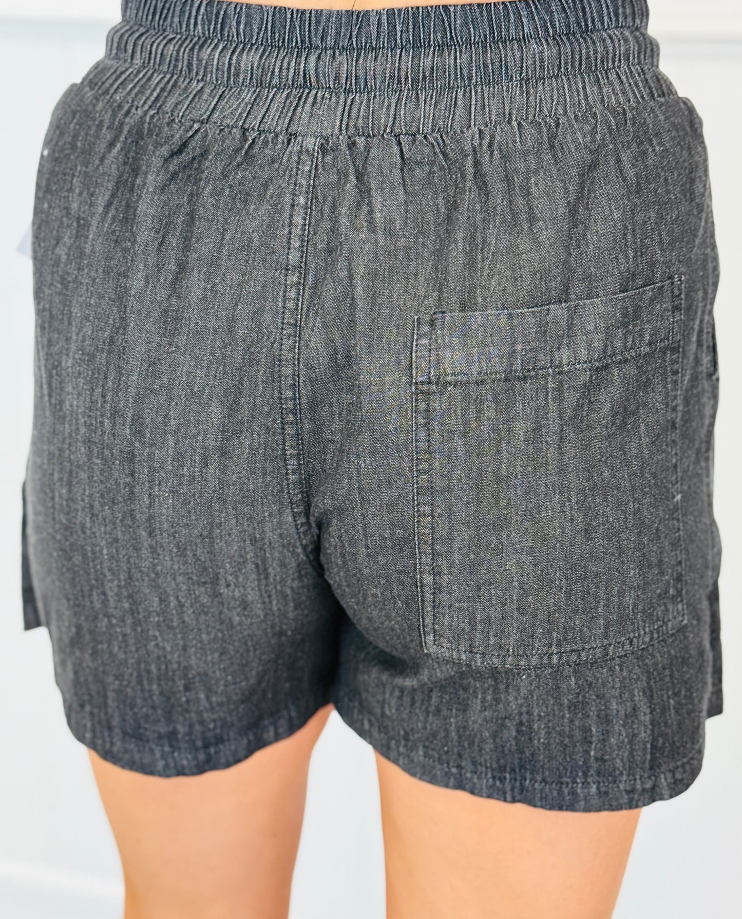 Washed Black Denim Skort (Reg. and Plus)