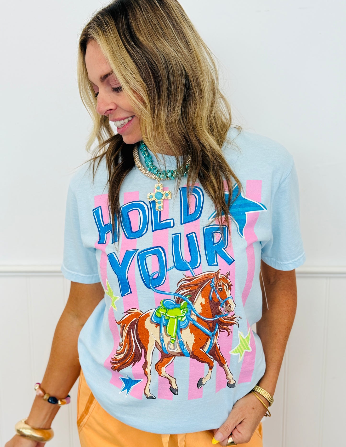 Hold Your Horses Graphic Tee (Reg. and Plus)