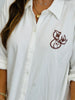 White Let's Ride Button Down Graphic Shirt (Reg.)