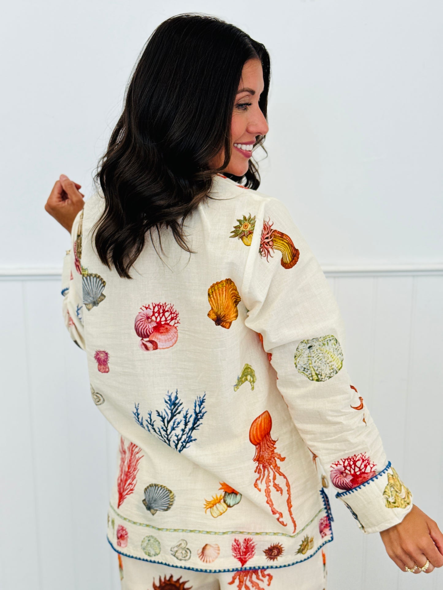 POL Cream Multi Sea Printed Top (Reg.)