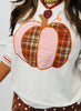 White Sequin Pumpkin LS Top (Reg. and Plus)