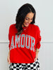 Red Plaid Amour Graphic Sweatshirt (Reg.)