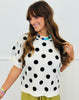 Polka Dot Short Sleeve Sweater Top (Reg.) - 3 Colors