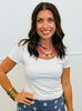 Double Layer Scoop Neck Short Sleeve Top (Reg.) - 10 Colors