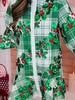 Queen Of Sparkles White & Green Plaid Holly Button Up Ruffle Dress (Reg. and Plus)