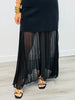 Black Sleeveless Sheer Trim Midi Dress (Reg.)