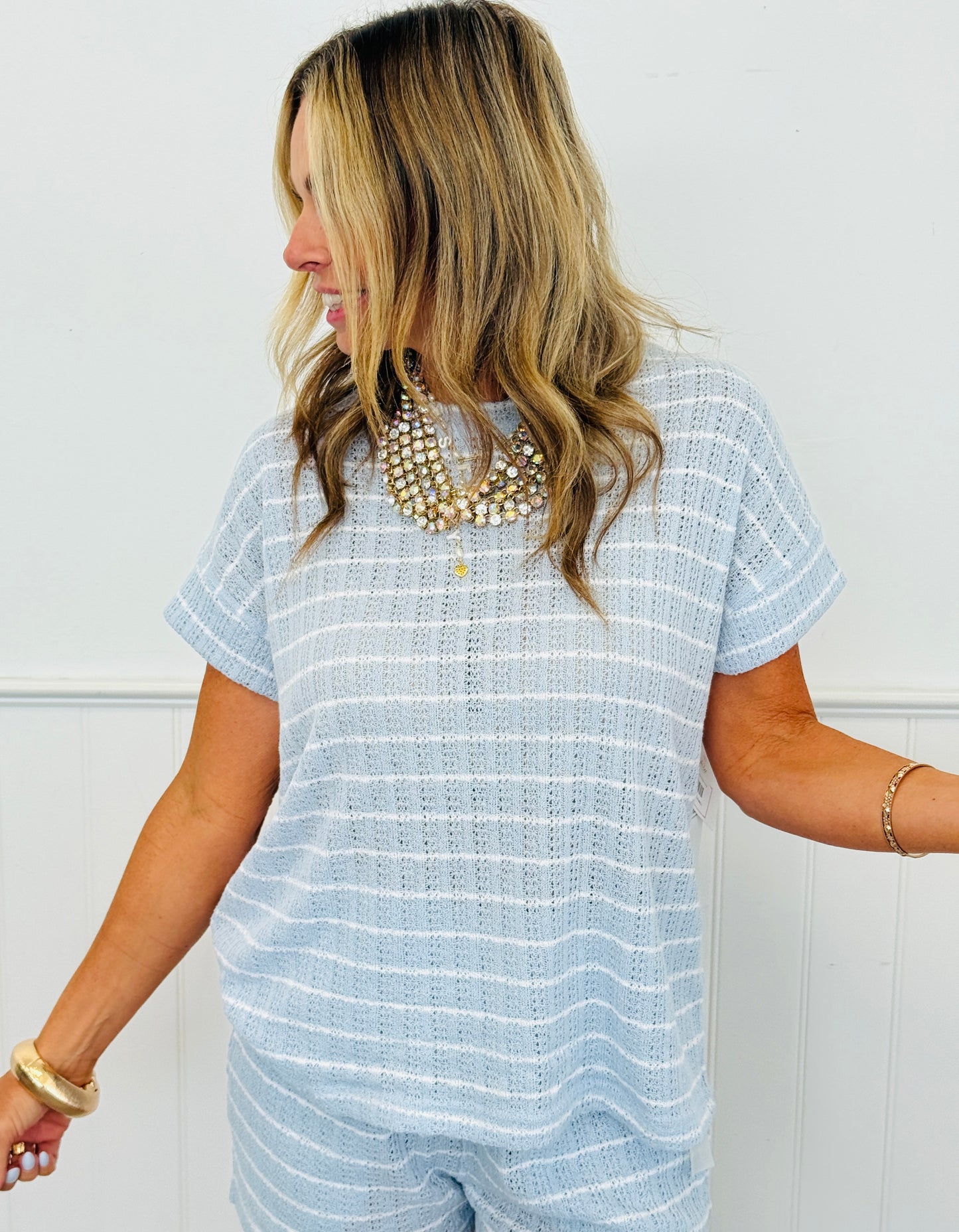 Striped Cap Sleeve Top & Shorts Set (Reg.) - 3 Colors
