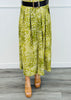 Green Deer Print Front Slit Midi Skirt (Reg.)