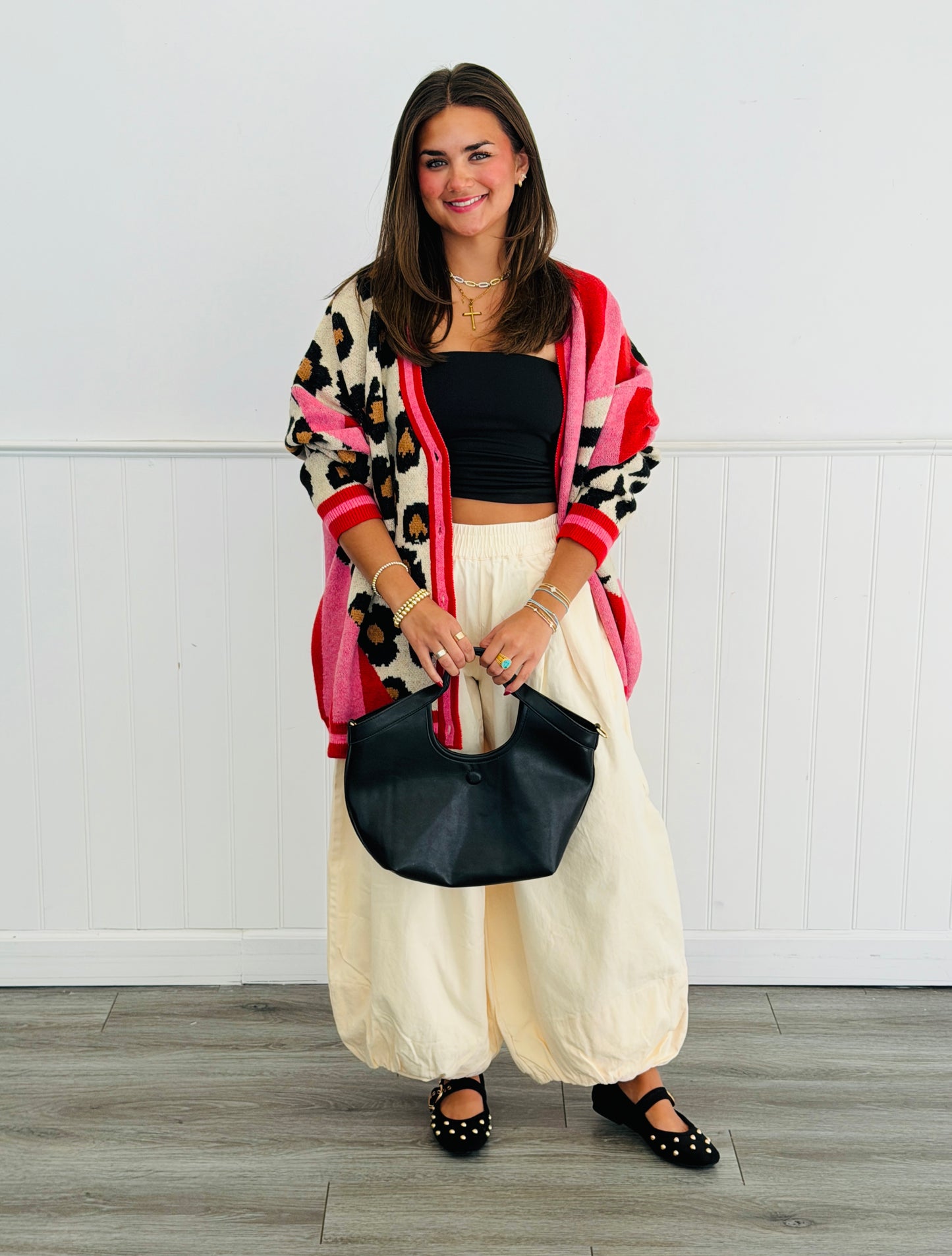 Pink/Red Leopard & Zebra Sweater Cardigan (Reg & Plus)
