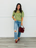 Short Sleeve Scalloped Polka Dot Top (Reg & Plus) - 2 Colors