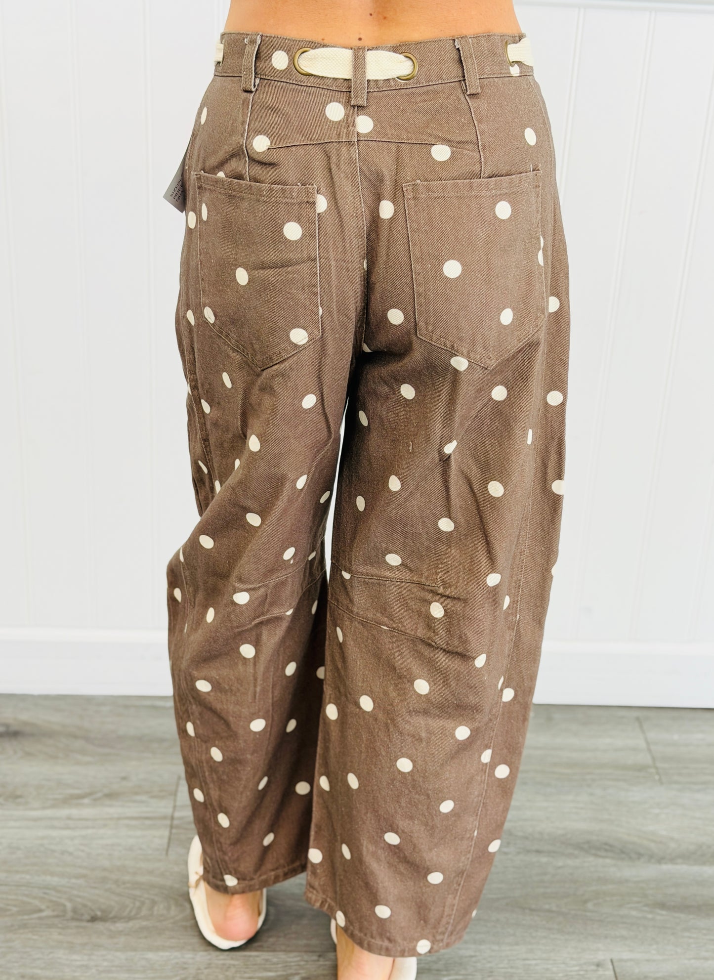 Brown/Ivory Polka Dot Barrel Pants (Reg.)