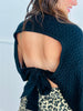 Black Open Back Turtleneck Sweater (Reg.)