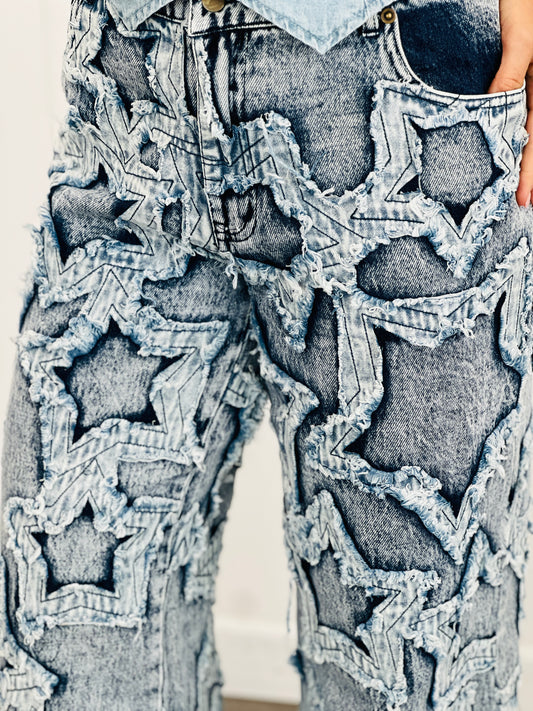 Oli & Hali Denim Star Patch Pants (Reg.)