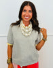 Heather Grey Layered Edge Sweater Top (Reg.)