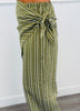 Olive Striped Front Wrap Detail Pants (Reg.)