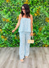 Lt Blue Striped Seashell Wide Leg Pants (Reg.)