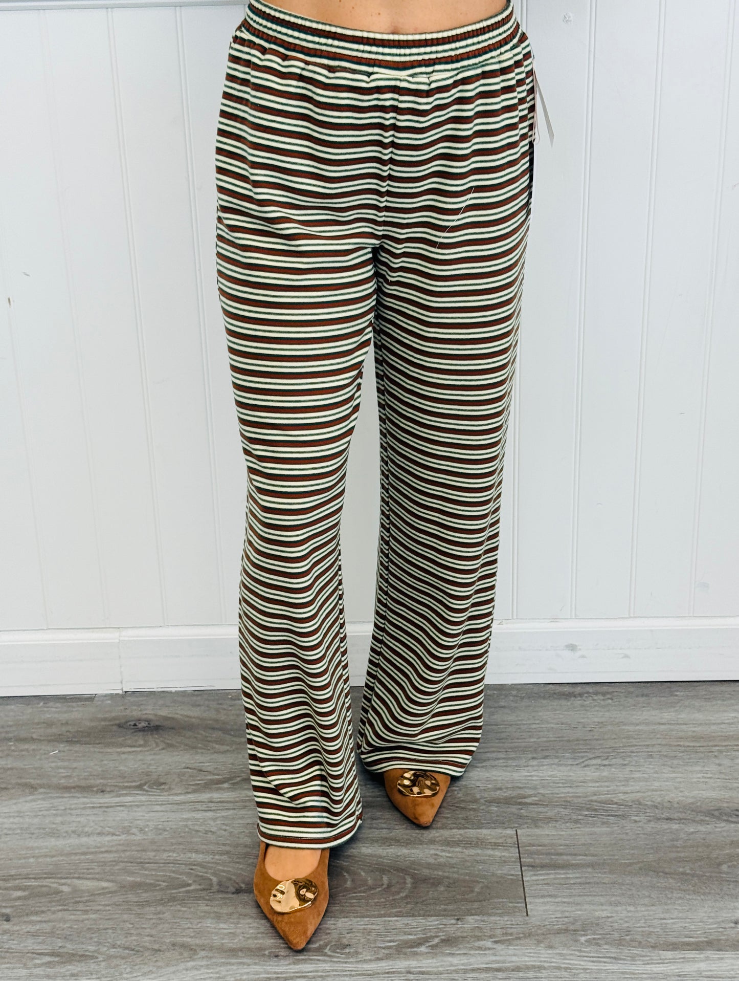 Green Multi Stripe Soft Fleece Pants (Reg.)