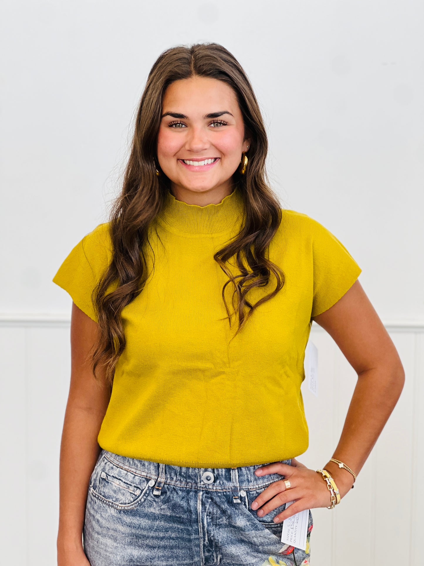 Mock Neck Short Sleeve Top (Reg. and Plus) - 5 Colors