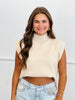 Mock Neck Hi-Lo Sleeveless Sweater Top (Reg.)-2 Colors