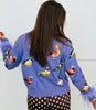 Queen Of Sparkles Purple Ducks Feather Sleeve Cardigan (Reg. and Plus)