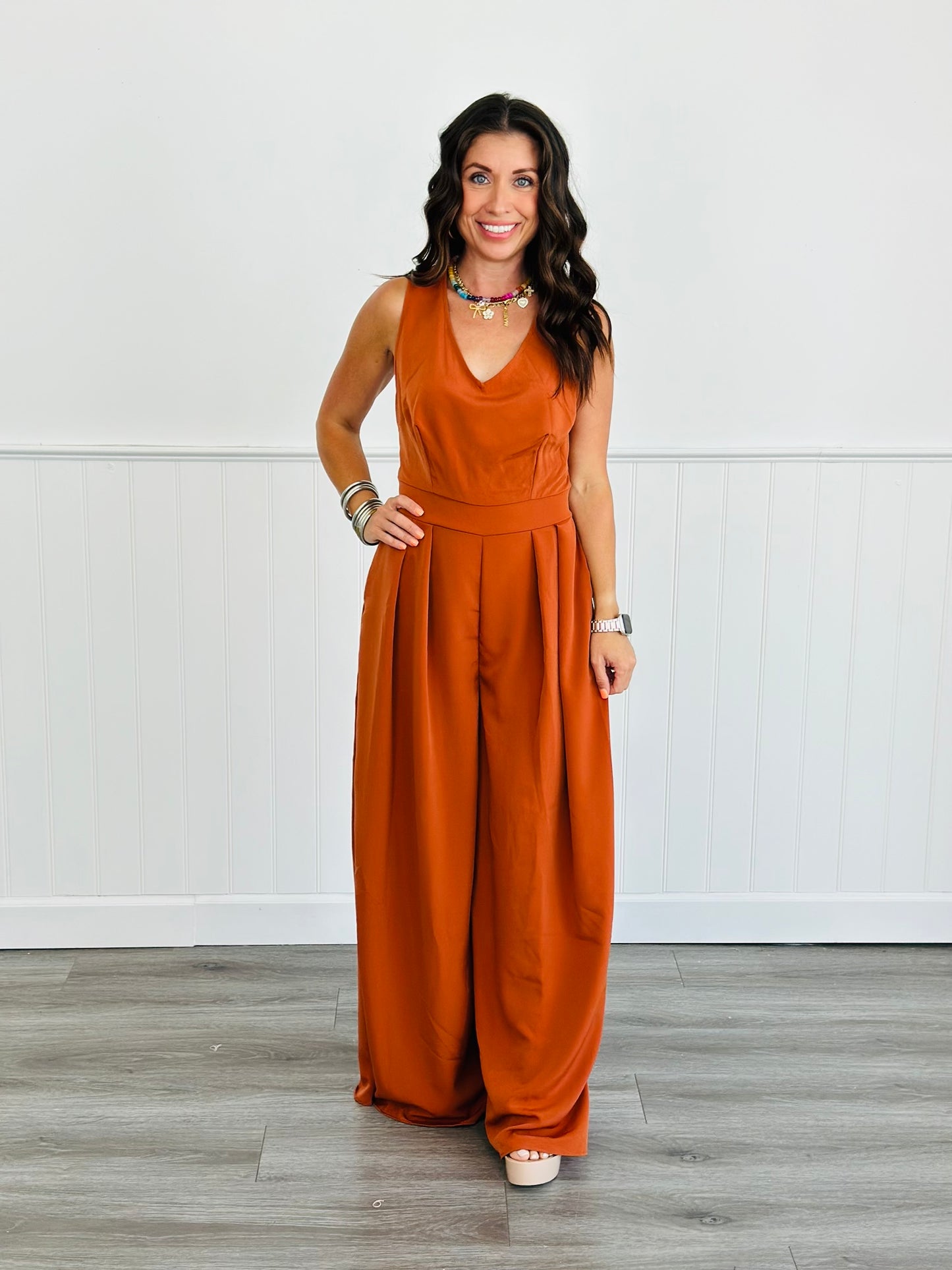 Rust Cross Back Jumpsuit (Reg)