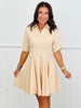 Flare Pleated Mini Dress (Reg. & Plus)- 2 Colors
