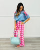 Denim Puff Sleeve Embroidered Top (Reg & Plus) - 2 Colors