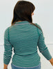 H Green Striped LS Polo Top (Reg. and Plus)