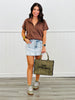 Mocha Half Zip Top (Reg. and Plus)