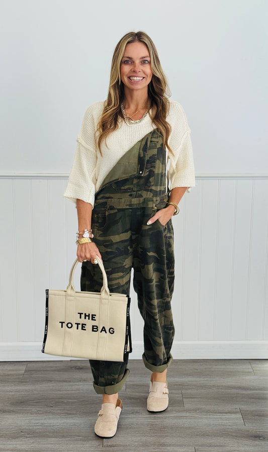 Washed Camo Overall Jumpsuit (Reg & Plus)