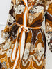Mocha Multi Retro Printed Midi Dress (Reg. and Plus)