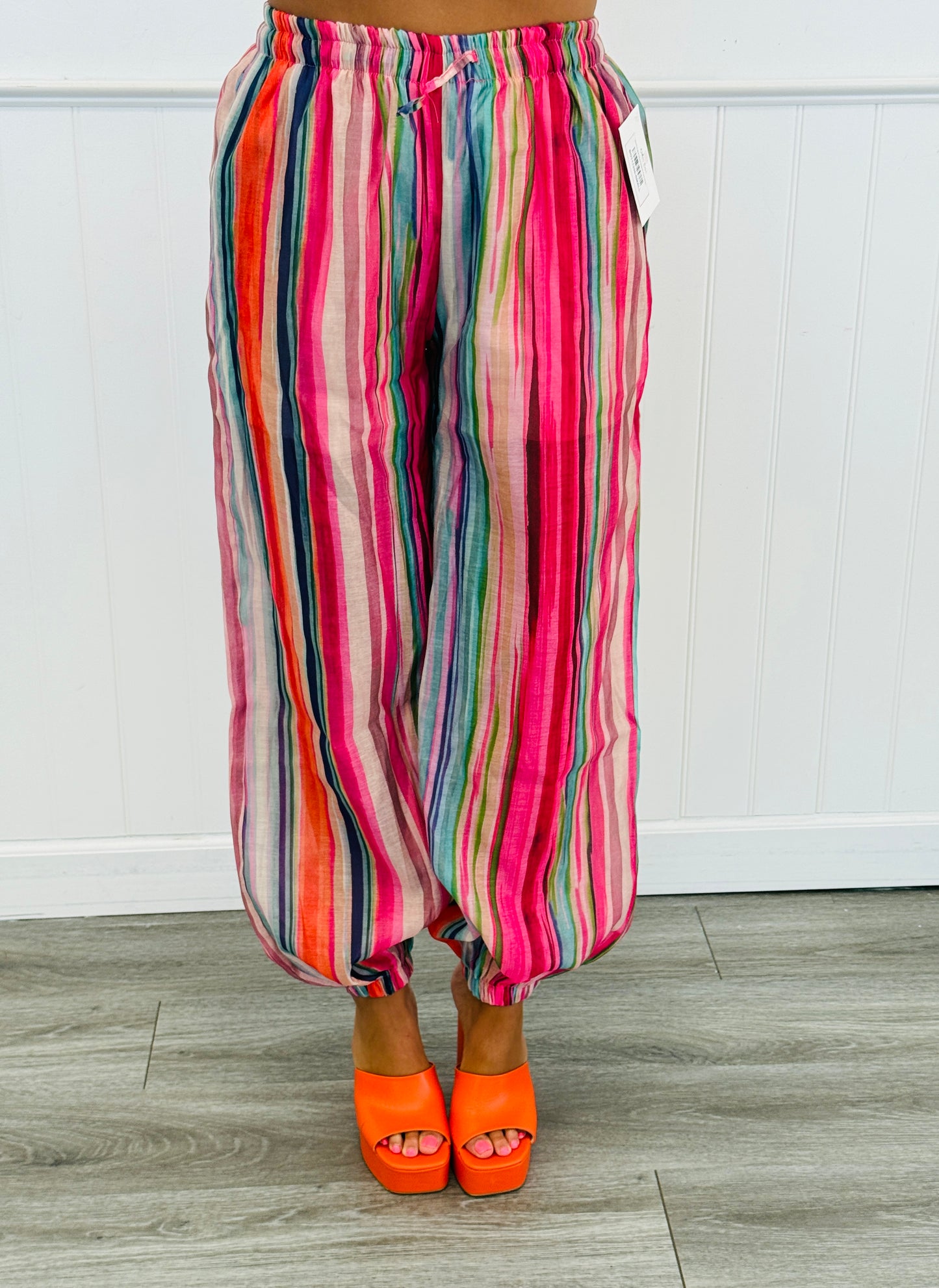 Red/Pink Multi Striped Balloon Pants (Reg.)