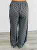 Charcoal Polka Dot Side Stripe Pants (Reg & Plus)